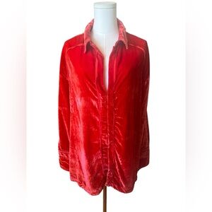 Free People Scarlet Velvet Shirt
